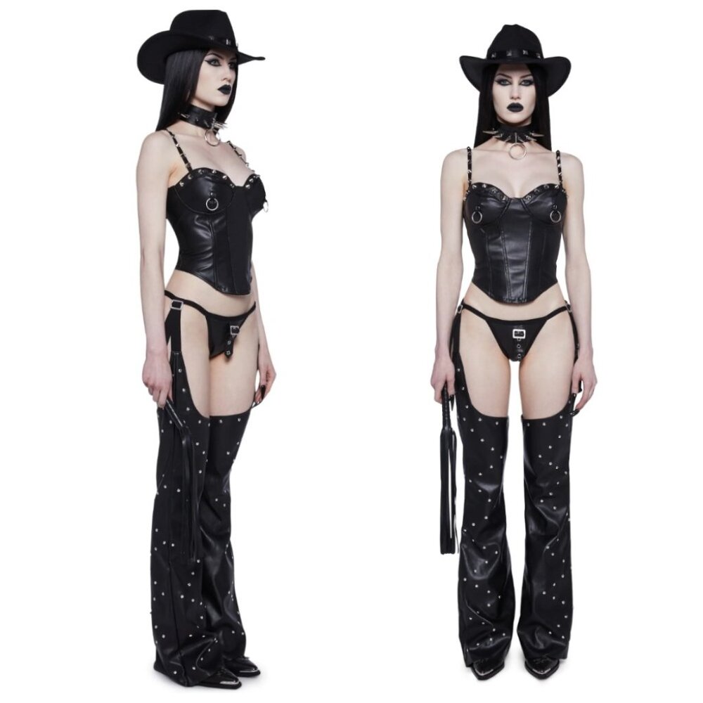NWT DOLS KILL SMEXY Demanding Cowgirl Costume Set Rave $170 - Picture 2 of 13